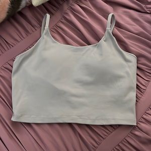 Grey Crop Scoop Tank